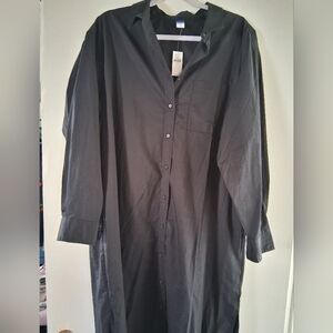 Old Navy Black Shirt Midi Dress               NWT SIZE LARGE